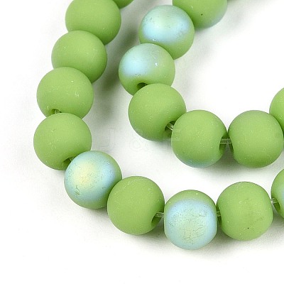 Frosted Opaque Glass Beads Strands LS-GLAA-T032-P6mm-MBB06-1