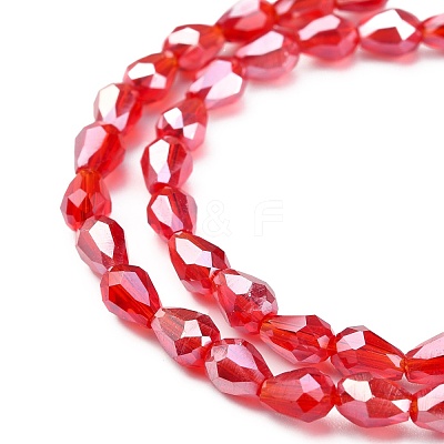 Electroplate Glass Beads Strands X-EGLA-R008-6x4mm-9-1