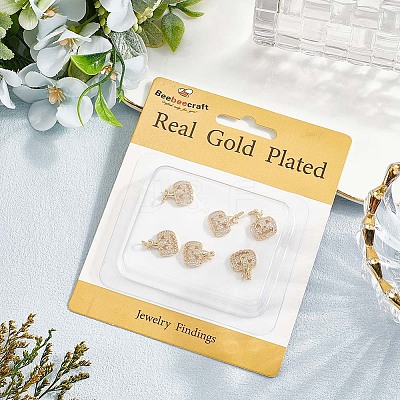 6Pcs Halloween Brass Cubic Zirconia Pendants ZIRC-BBC0003-41-1