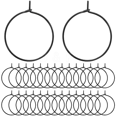 50Pcs 316L Surgical Stainless Steel Hoop Earring Findings STAS-SC0007-28-1