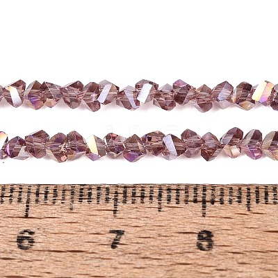 Electroplate Transparent Glass Beads Strands EGLA-Q139-01A-A14-1