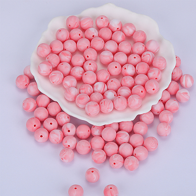 Round Silicone Focal Beads SI-JX0046A-61-1