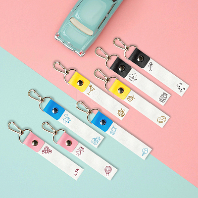 PU Leather & Cotton Name Marker Keychain AJEW-WH0514-034-1