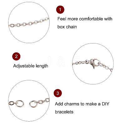 201 Stainless Steel Cable Chain Necklace Making STAS-CJ0001-11P-1