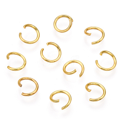 PVD Vacuum Plating 304 Stainless Steel Open Jump Rings X-STAS-R049-6x0.8mm-G-1