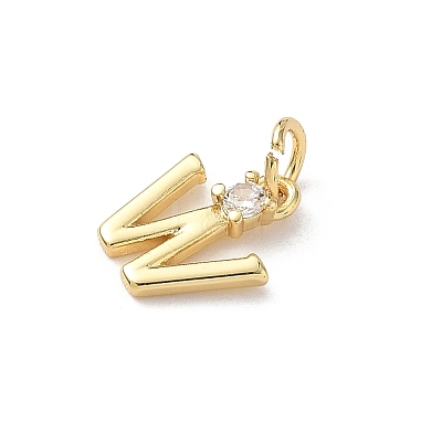 Brass Pave Clear Cubic Zirconia Charms KK-A273-01G-W-1