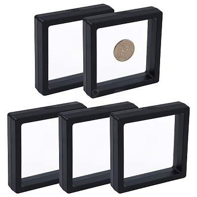 5Pcs Square Transparent PE Thin Film Suspension Jewelry Display Box CON-FS0001-19C-1
