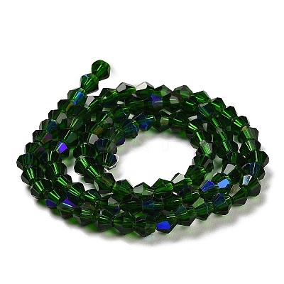 Transparent Electroplate Glass Beads Strands EGLA-A039-T4mm-L25-1