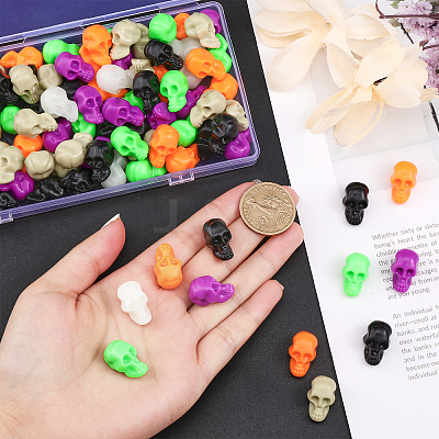 120Pcs 6 Colors Halloween Plastic Beads KY-CA0001-46-1