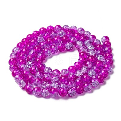 Spray Painted Crackle Glass Beads Strands CCG-Q002-8mm-09-1