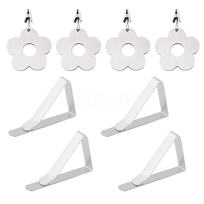 8 Pcs 2 Styles Stainless Steel Table Cover Tablecloth Weights HJEW-OC0001-02-1