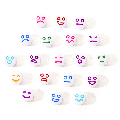 White Opaque Acrylic Beads MACR-YW0001-20E-1