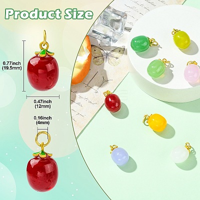8Pcs 8 COlors Handmade Lampwork Pendants LAMP-CJ0002-59-1