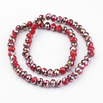 Electroplate Glass Beads Strands EGLA-P018-8mm-H01-1A-1