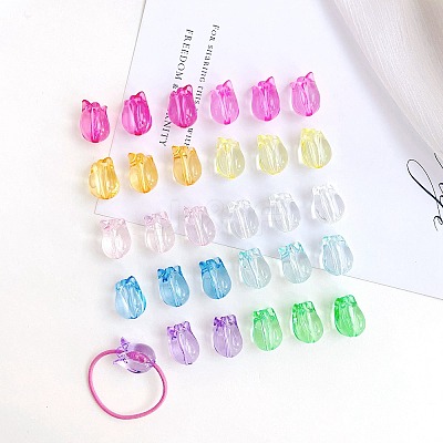 Transparent Acrylic Beads TACR-F008-09B-1