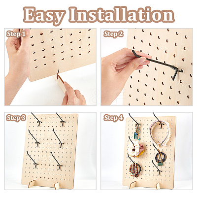 1 Set Rectangle Wood Slant Back Earring Display Stands EDIS-BC0001-02-1