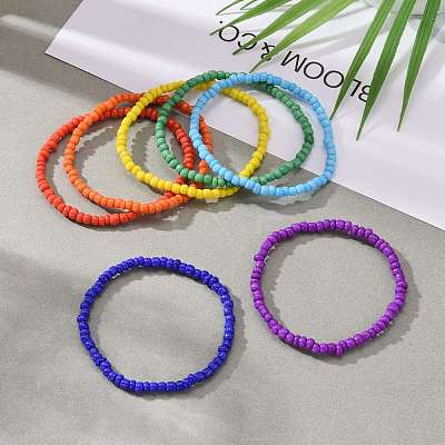 Stretch Iridescence Bracelets BJEW-JB06292-1