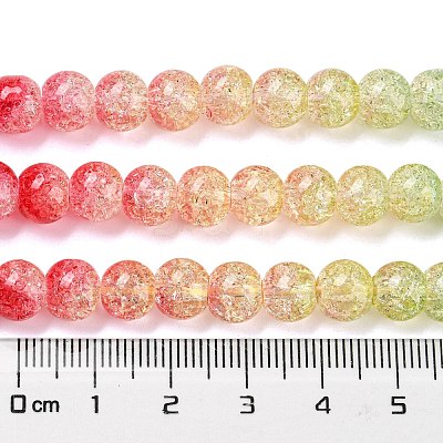 Spray Painted Crackle Glass Beads Strands DGLA-C002-8mm-06-1