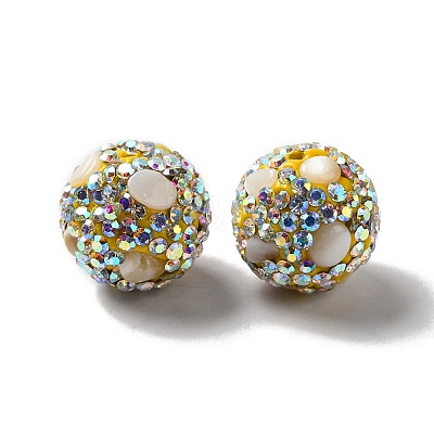 Polymer Clay Rhinestone Beads RGLA-D050-02C-1