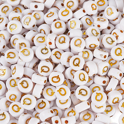 500Pcs Plating Acrylic Beads PACR-TADJ0001-01Q-1