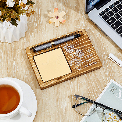 2Pcs Flower Printed Wood Display Trays for Sticky Notes ODIS-PH0009-18-1