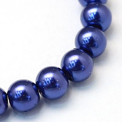 Baking Paint Pearlized Glass Pearl Round Bead Strands X-HY-Q003-4mm-19-1