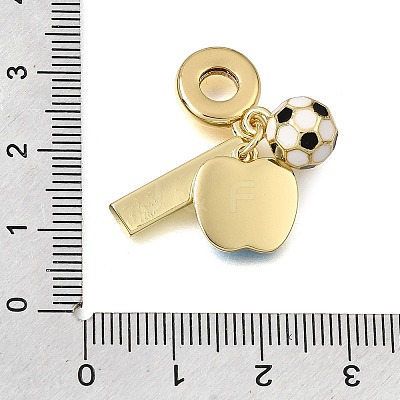 Football Theme Brass & Enamel European Dangle Charms KK-CBA8E93-01E-1