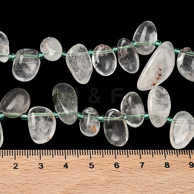 Natural Green Lodolite Quartz Beads Strands G-P604-A20-01-1