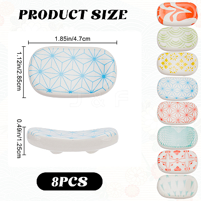 2 Sets 2 Styles Ceramic Chopstick Stands DJEW-CP0001-36B-1