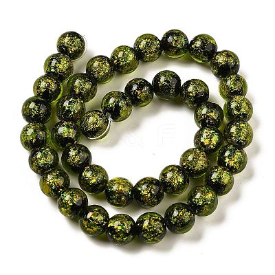 Handmade Dichroic Foil Glass Beads Strands DICH-U001-05B-1