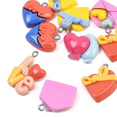 Opaque Resin Pendants RE-CBA5D24-10-1
