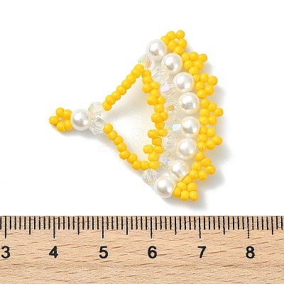 Glass Seed Beaded Pendants PALLOY-MZ01415-01-1