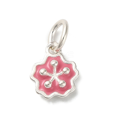 925 Sterling Silver Indian Red Enamel Charms STER-C014-01C-S-1