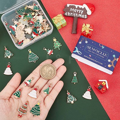 52Pcs 13 Style Alloy Enamel Pendants ENAM-SC0003-56-1
