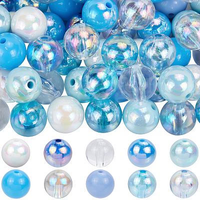 60Pcs 10 Colors Transparent & Opaque Acrylic Beads MACR-SC0001-76C-1