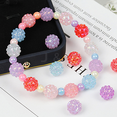 Opaque Acrylic Beads SACR-WH0001-34-1