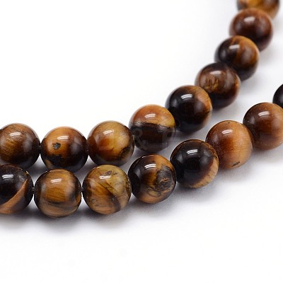 Natural Tiger Eye Beads Strands G-J303-11-6mm-1