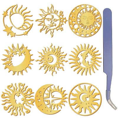 Nickel Metal Waterproof Self-Adhesive Picture Stickers DIY-WH20016-008-1