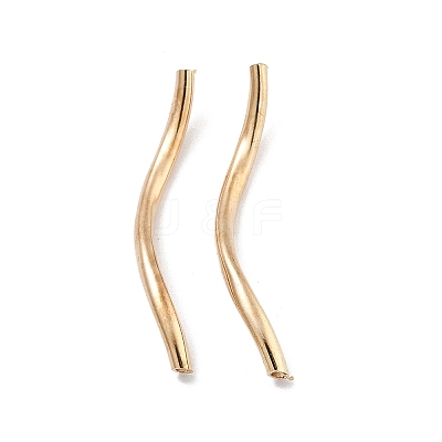 Brass Twist Tube Beads KK-B120-02D-LG-1