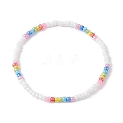 Glass Seed Beaded Stretch Bracelets BJEW-JB09975-02-1