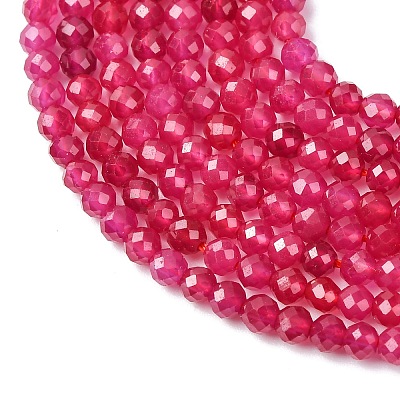 Lab Grown Red Corundum Beads Strands G-Z123-A01-3mm-1