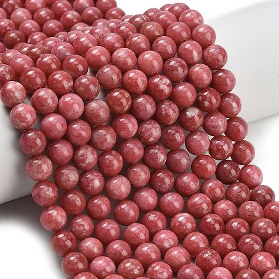 Natural Thulite Beads Strands G-C280-B17-8mm-1