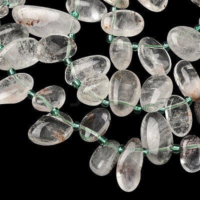 Natural Green Lodolite Quartz Beads Strands G-P604-A20-01-1