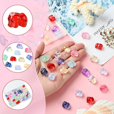 60Pcs 10 Colors Spray Painted Glass Beads GLAA-FS0002-05-1