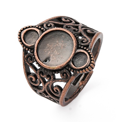 Brass Open Cuff Ring Components KK-U074-14R-1