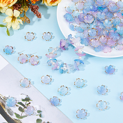 150Pcs Acrylic Bead Caps OACR-DC0001-31B-1