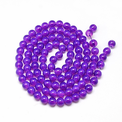 Baking Paint Glass Beads Strands X-DGLA-Q023-6mm-DB32-1