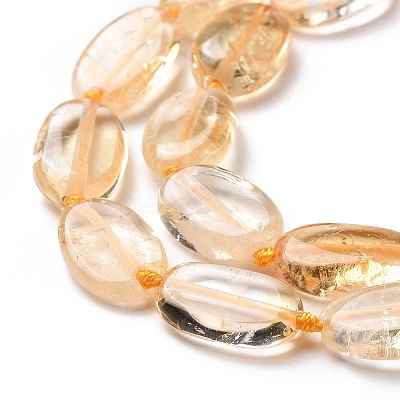 Heated Natural Citrine Beads Strands G-P478-02-1