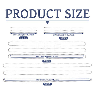 4 Styles Iron Ball Chains for Price Tag Chains FIND-TA0006-11-1