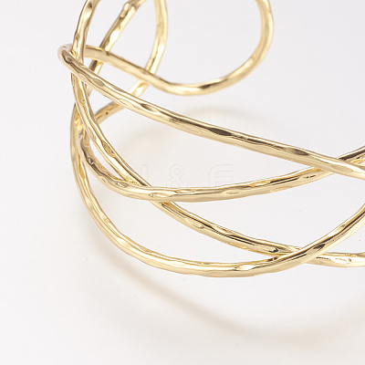 Brass Cuff Bangle X-BJEW-P168-C08-1